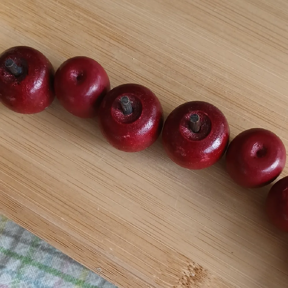 Wooden Apple Cart Decor As Is